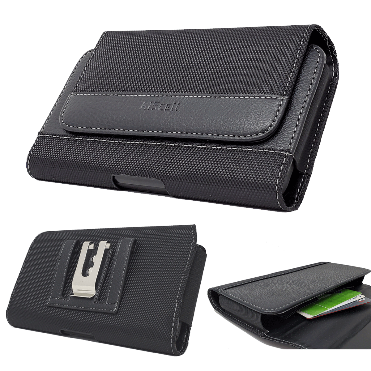 Cell Phone Pouch Tactical Holster Metal Belt Clip Loop Rugged Case (6 sizes)