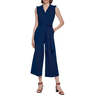 Женский трикотажный комбинезон Calvin Klein с широкими штанинами и оборками BHFO 5932