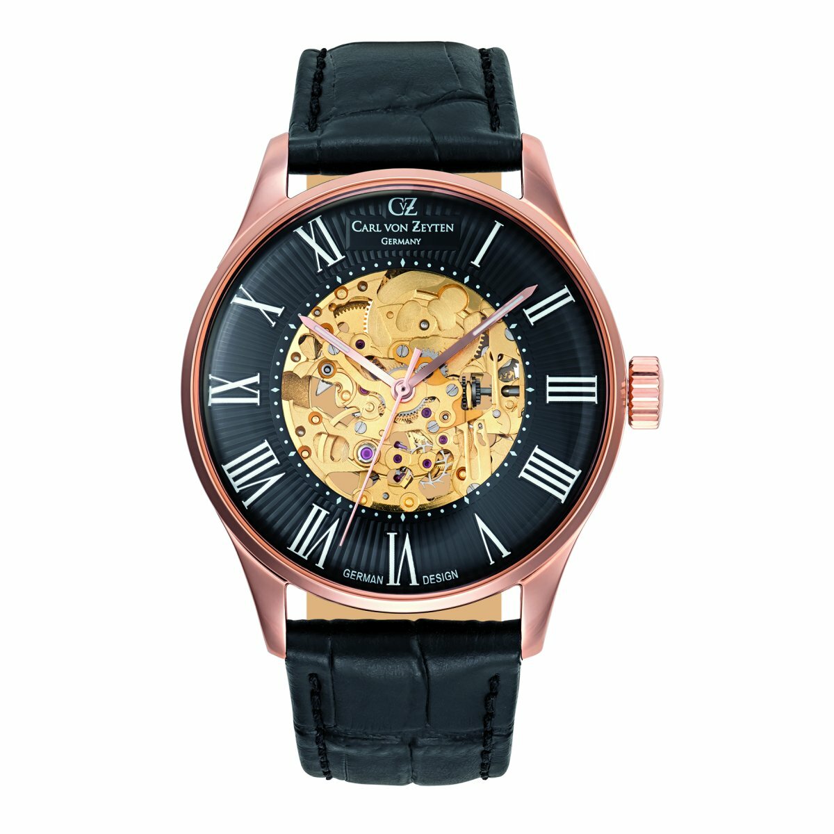 Pre-owned Carl Von Zeyten Men Watch Automatic Fieldberg Cvz0011rbk