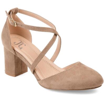 Женские туфли на каблуке Journee Collection Taupe Slingback Foster, размер 10, средний (B,M) BHFO 4244