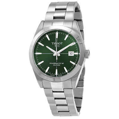 Pre-owned Tissot Gentleman Powermatic 80 Silicium Automatic Green Dial Men's Watch