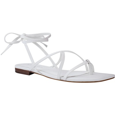 Женские босоножки Marc Fisher с белыми стрингами из латекса, размер 6,5, средний (B,M) BHFO 8937