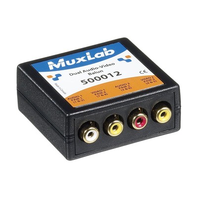 Muxlab Dual Audio-Video Balun, 4x RCA Connectors #500012