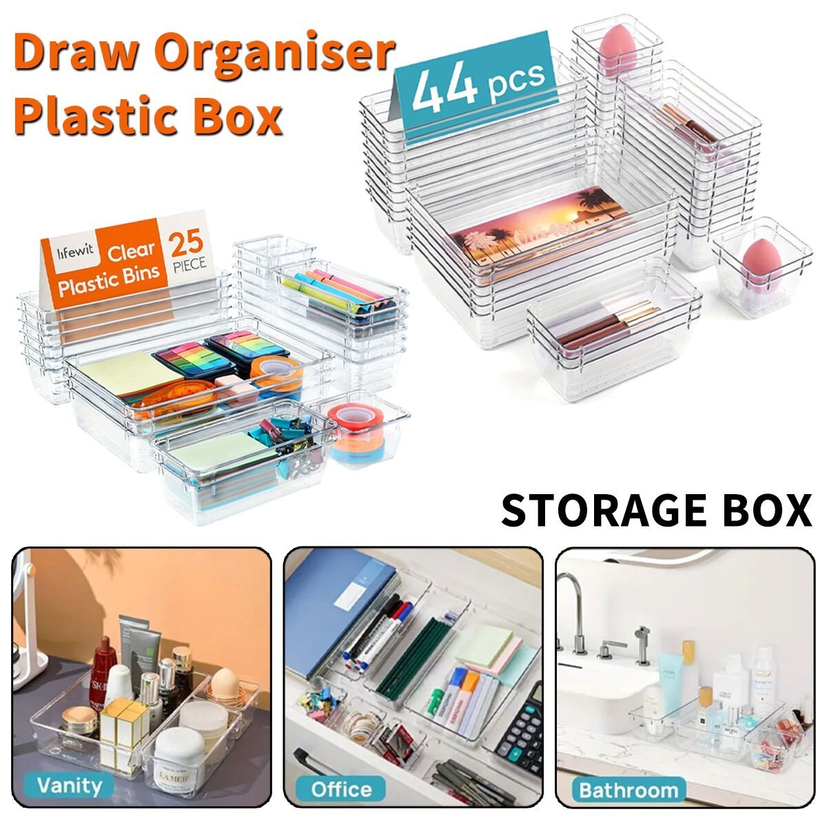 Clear PET storage tray set — view 8