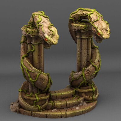 Snake God Portal-3D Printed Resin RPG/Dungeons & Dragons Tabletop Gaming Terrain