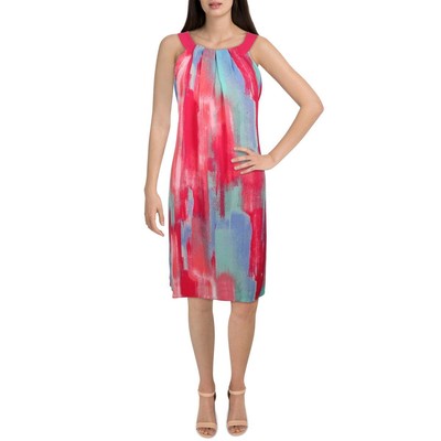 

Женское розовое летнее платье миди до колена с принтом Robbie Bee  BHFO 5782, Pink multi