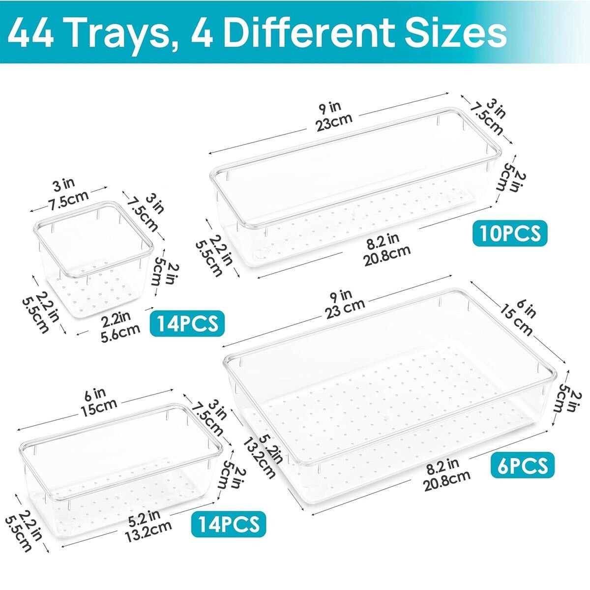 Clear PET storage tray set — view 2