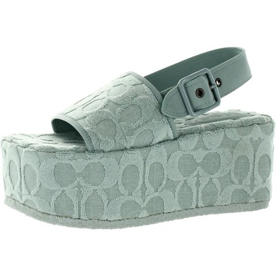 

Coach Womens Noelle Terry Cloth Signature Босоножки на платформе Обувь BHFO 9527, Noelle