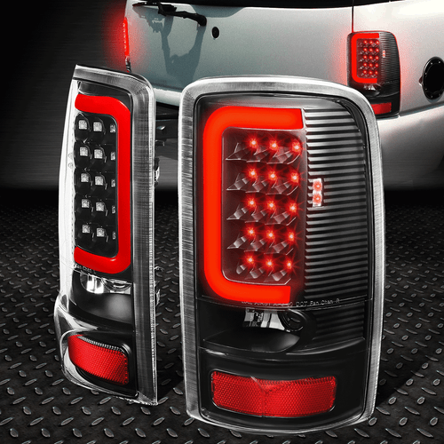 [LED RED C-SHAPE] FOR 00-06 SUBURBAN TAHOE YUKON XL ЗАДНИЙ ФОНАРЬ ТОРМОЗНЫЕ ФОНАРИ ЧЕРНЫЙ