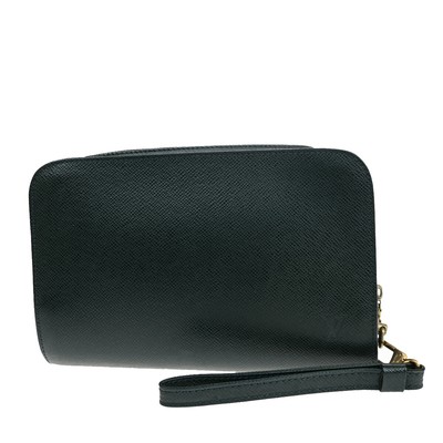 LOUIS VUITTON LV Logo Baikal Clutch Hand Bag Taiga Leather Epicea M30184 05YF871