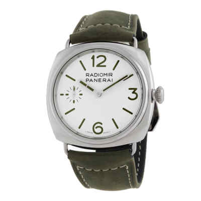 Мужские часы Panerai Radiomir Officine с ручным заводом и белым циферблатом диаметром 45 мм PAM01384