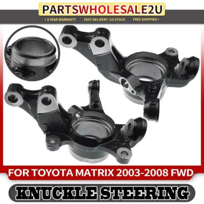 2x Front Left & Right Steering Knuckles for Toyota Matrix 03-08 w/ 4-Wheel ABS