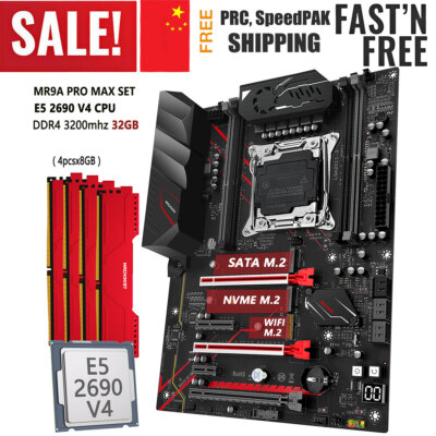 X99 MR9A Motherboard LGA 2011-3 + Xeon E5 2690 V4 CPU 4*8GB DDR4 3200MHz RAM M.2