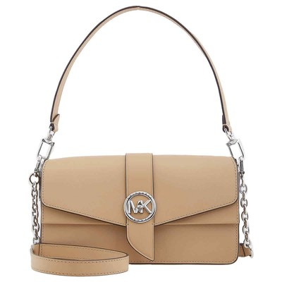 Pre-owned Michael Kors Saffiano Leather Shoulder Bag 30t2sgrl1l-222 In Camel