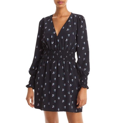 

Женское короткое мини-платье WAYF Delancy с цветочным принтом BHFO 3781, Black ditsy