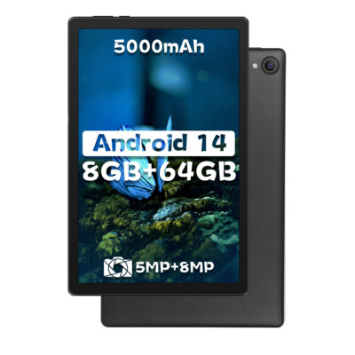 Anmesc Tablet 10 Inch Octa-Core Android 14 8+64GB Tablets IPS Screen Wifi Camera