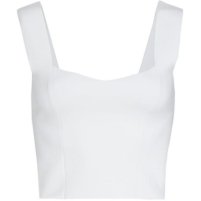 A.L.C. Womens White Stretch Solid Tank Cropped S BHFO 4209