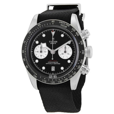 Мужские часы Tudor Black Bay Chrono с хронографом и автоматическим хронометром с черным циферблатом