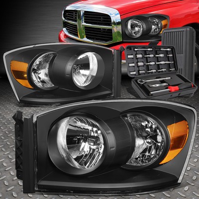 ДЛЯ ГРУЗОВИКА 06-08 DODGE RAM 1500 2500 3500 ЧЕРНАЯ ЯНТАРНАЯ УГЛОВАЯ ФАРА + НАБОР ИНСТРУМЕНТОВ