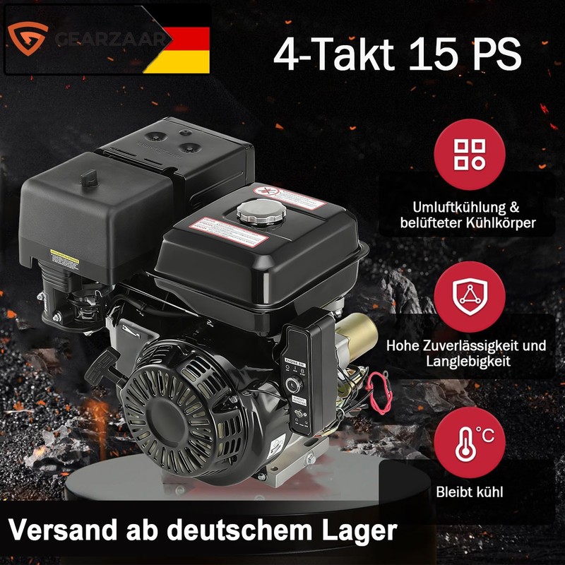 Benzinmotor 4-Takt 15 Ps E-Start Kartmotor FÃ¼R Minibikes Industriemotor 420 Ccm