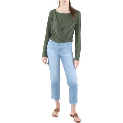 

Женская короткая блузка с запахом Lauren Ralph Lauren Surplice BHFO 0620, Dark olive