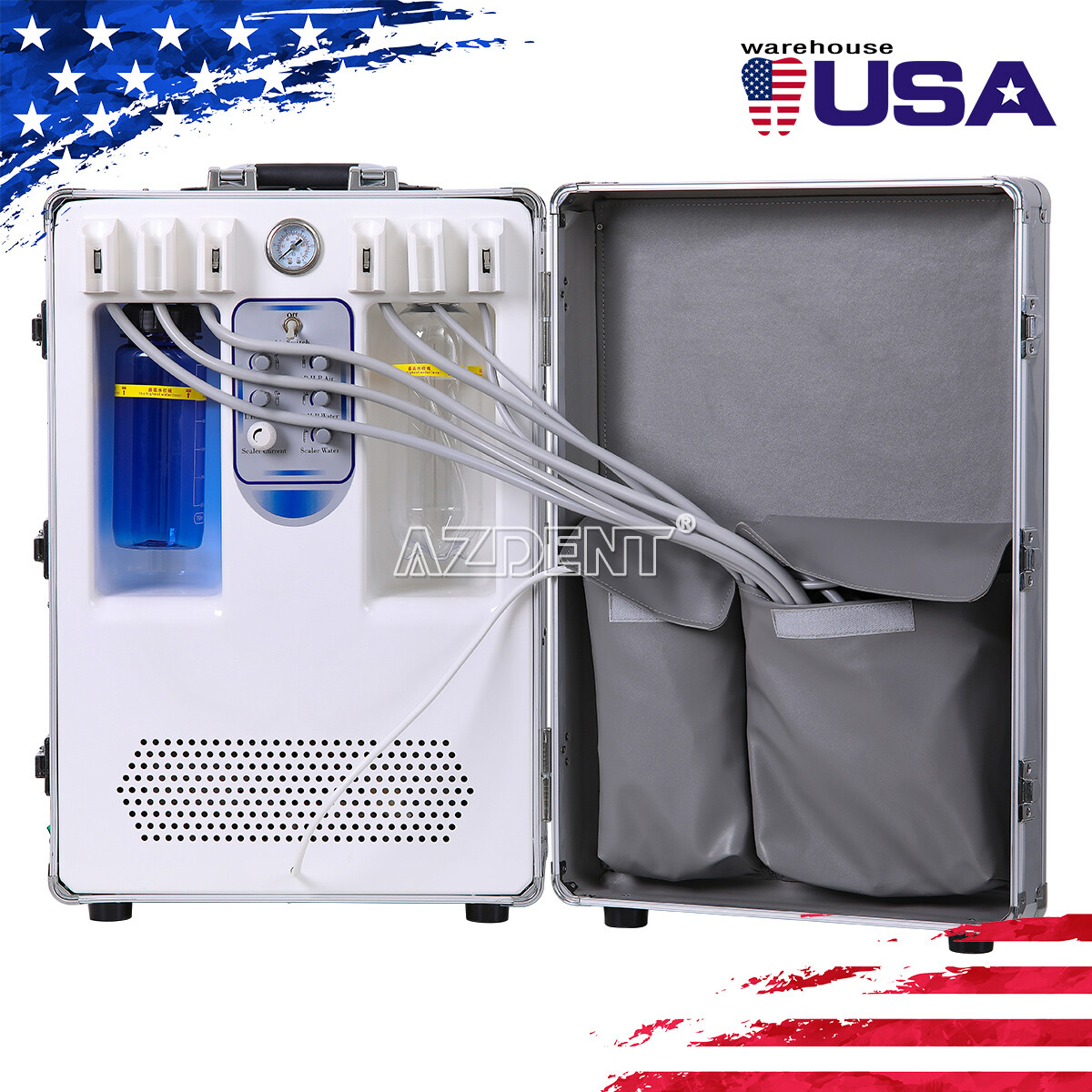 Dental Mobile Delivery Unit Air Compressor Suction System / Handpiece Kit 4Hole