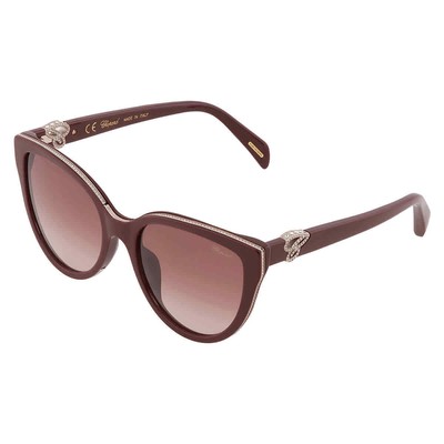 Pre-owned Chopard Brown Gradient Cat Eye Ladies Sunglasses Sch317s 09fh 55 Sch317s 09fh 55