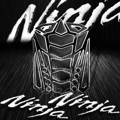 24PCs Chrome Gas/Fuel Tank Pad+6.25'' 3D Emblem for Ninja ZXR ZZR Fender Stickers