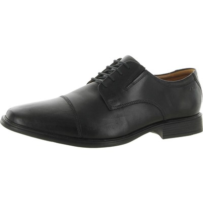 

Мужские черные кожаные оксфорды Clarks Tilden Cap 13 Medium (D) BHFO 8716, Black leather