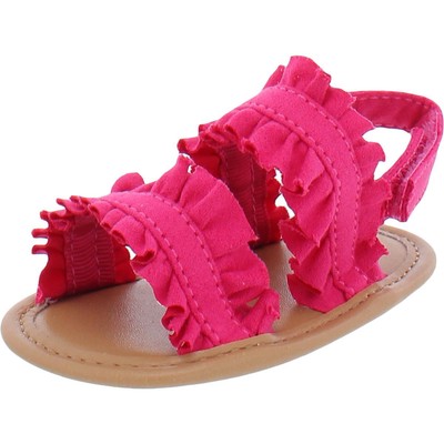 Босоножки с оборками Baby Deer Pink Slide на плоской подошве 1 Средний размер (B, M) для младенцев BHFO 6192