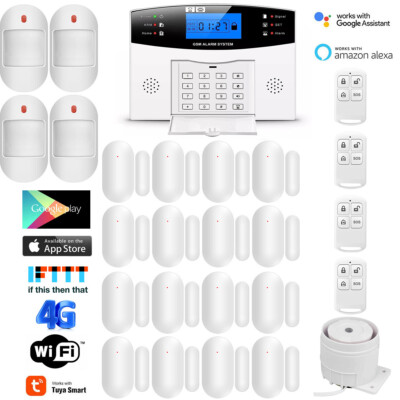 F25 Tuya APP WiFi+US/EU 4G Sim Card Wireless Home Security Burglar Alarm System