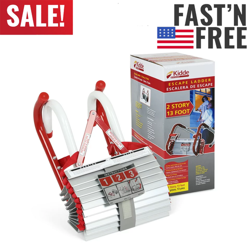 Kidde 2-Story Fire Escape Ladder with Steel Anti-Slip Rungs