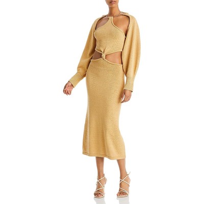 Культовое женское платье-свитшот миди на бретелях Salima Tan от Cult Gaia, M BHFO 3044