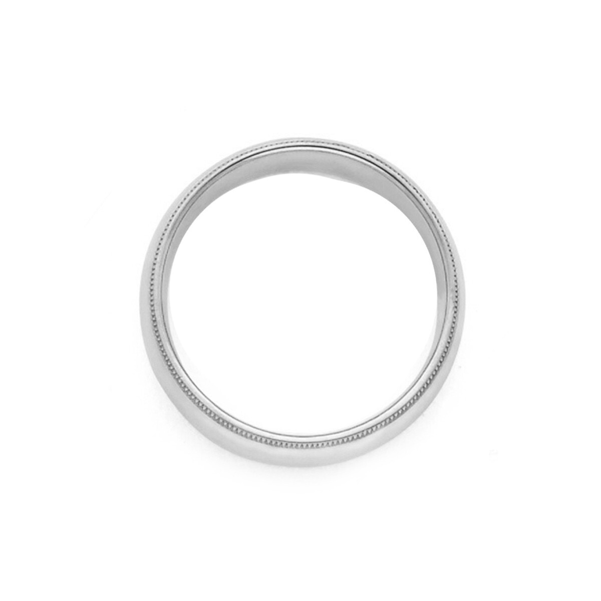 Pre-owned Td Collections 14k White Gold 6.0mm Classic Light Comfort-fit Dome Milgrain Wedding Band