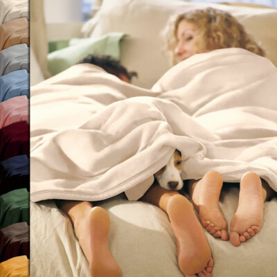 Biederlack Uni Wohndecke 100% Baumwolle Tagesdecke Kuscheldecke Baumwolldecke