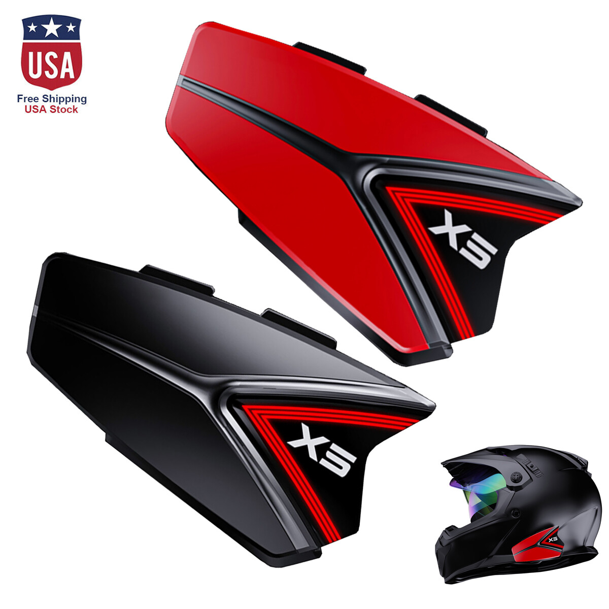 Motorcycle Helmet Bluetooth Wireless Headset Noise Cancellat