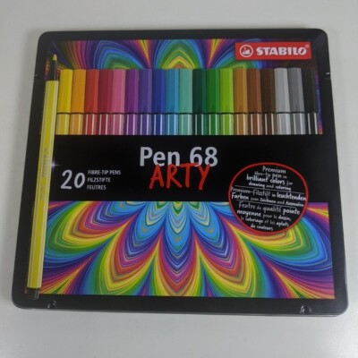 Premium Fibre-Tip Pens STABILO Pen 68 - ARTY - Tin of 20 - Assorted Colours
