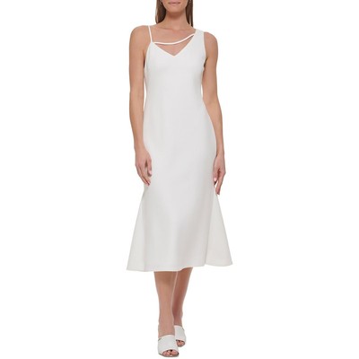 Женское длинное макси-платье с вырезом цвета слоновой кости от DKNY 6 BHFO 4176