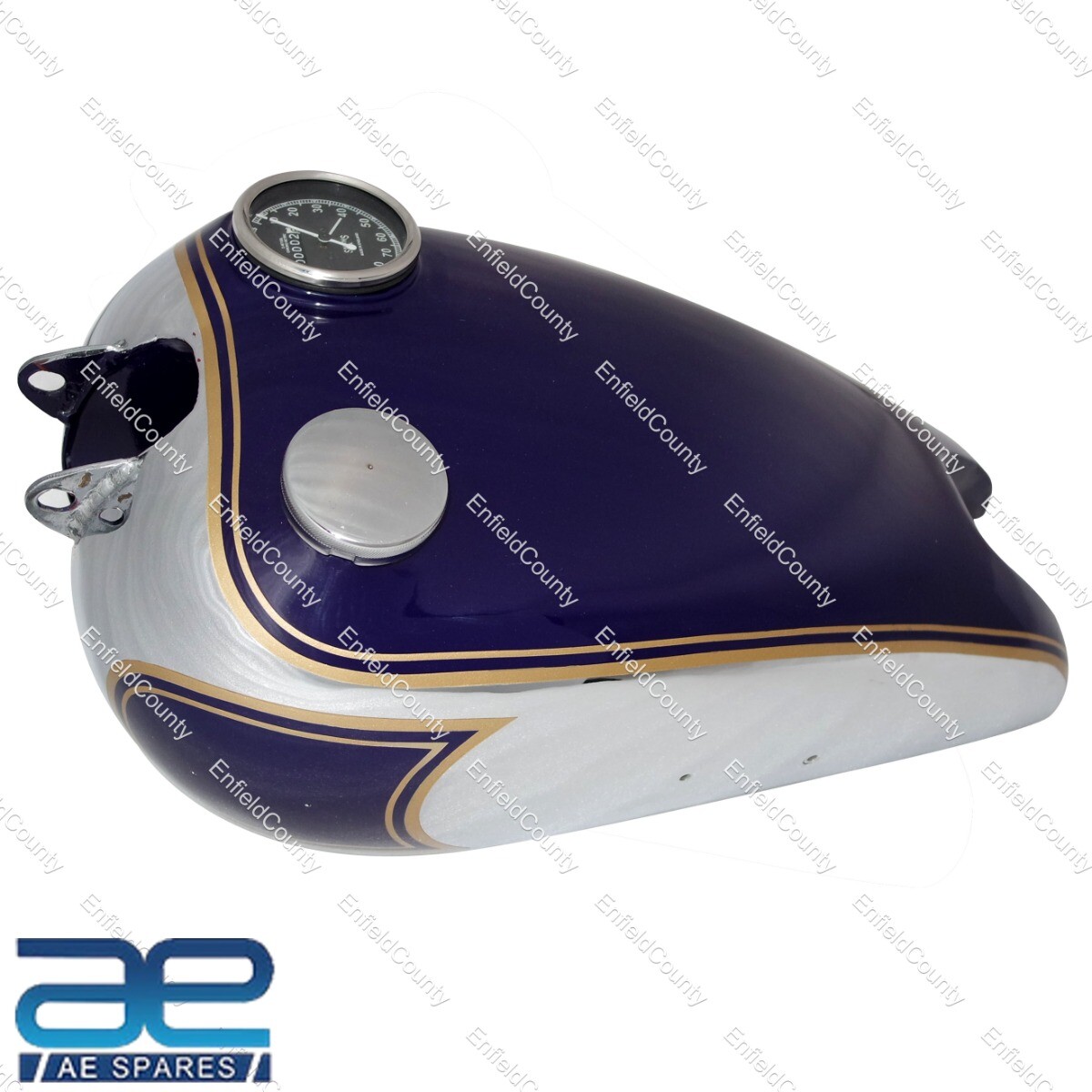 BSA C11 C10 Blue Chrome Petrol Fuel Tank With Speedometer , Cap & Tap
