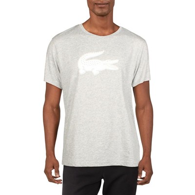 Мужские серые футболки и топы с круглым вырезом Lacoste Athletic L BHFO 4767