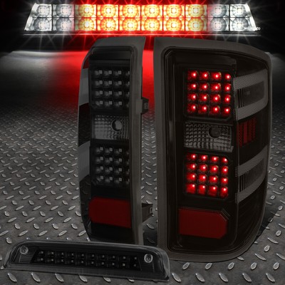 ДЛЯ 14-19 SILVERADO/SIERRA СВЕТОДИОДНЫЙ ЗАДНИЙ ФОНАРЬ + ДВУХРЯДНЫЙ ТРЕТИЙ ТОРМОЗНОЙ/ГРУЗОВОЙ ФОНАРЬ ДЫМЧАТОГО ЦВЕТА