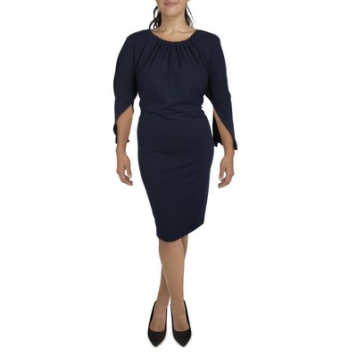 

Calvin Klein Женское темно-синее платье-футляр миди со сборками плюс  BHFO 7708, Navy