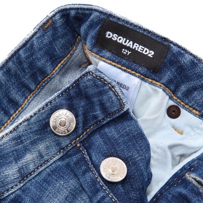 Pre-owned Dsquared2 Kids' 7509ah Pantaloncini Bimba Girl  Blue Denim Shorts