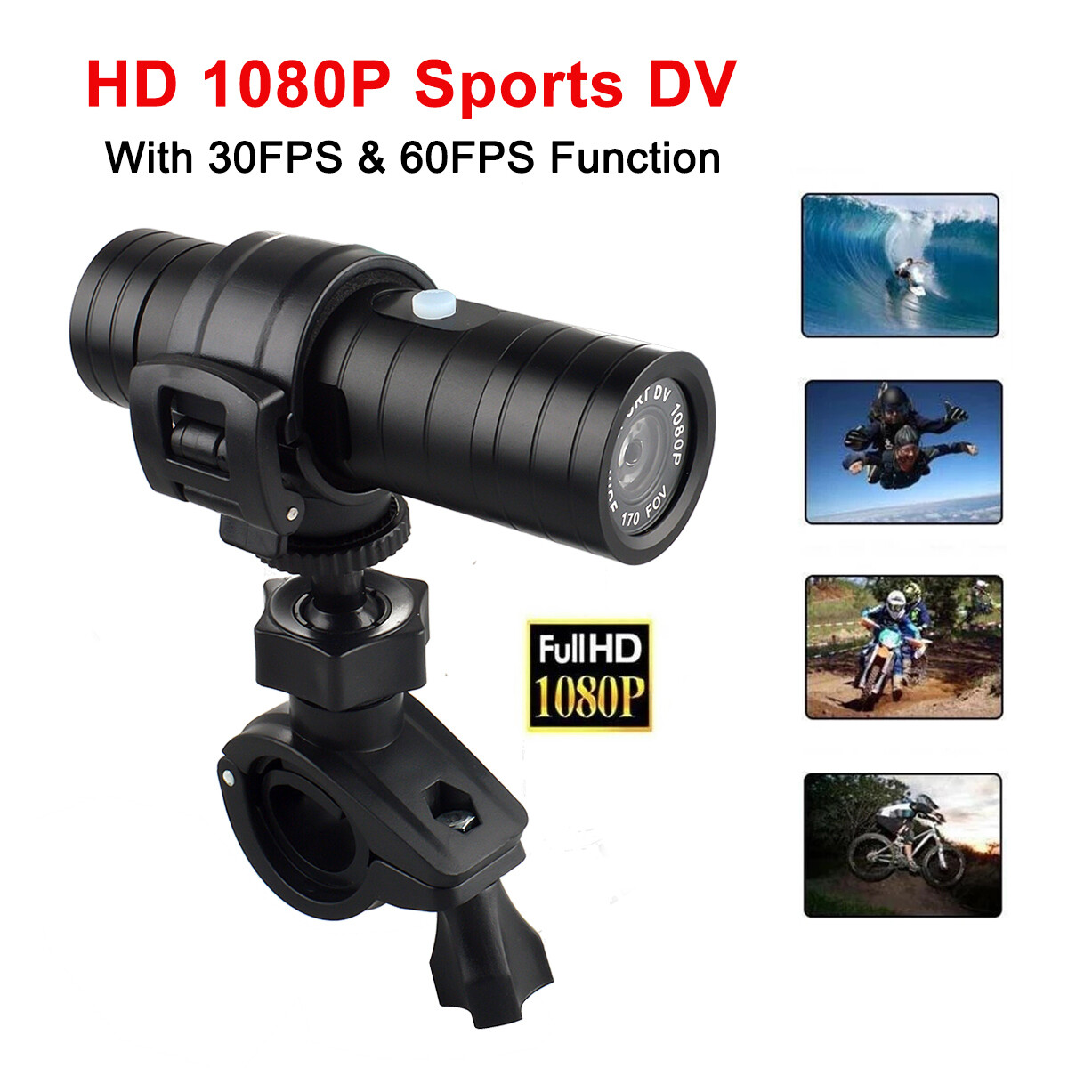 Wide Angle 1080P Full HD Motor Bike Sports Action Camera Motor Cycle Helmet Cam