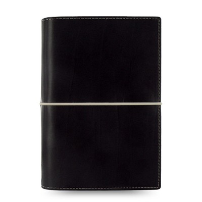 Filofax Personal Size Domino Organiser Diary Notebook Black Leather -027802 Gift