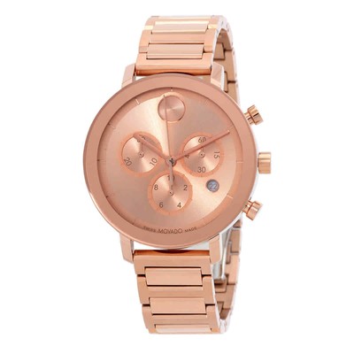 Женские часы с хронографом Movado Bold Evolution, кварцевый циферблат из розового золота, 3600886