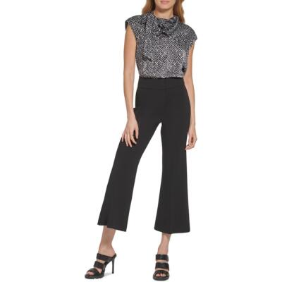 Женская рабочая одежда DKNY с высокой посадкой по щиколотку, широкие брюки BHFO 3825
