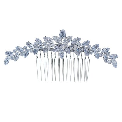 Rhinestone Wedding Hair Comb for Bride Hair Clip Cubic Zirconia Hair Pieces C...