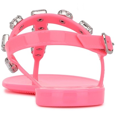Nine West Womens Juniper Pink Thong Jelly Sandals Shoes 6 Medium (B,M) BHFO 3191