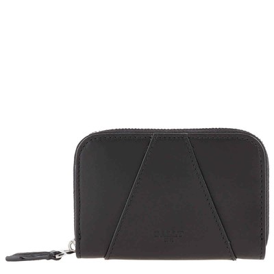 Pre-owned Bally Black/palladio Angye Leather Zip-around Wallet Mlw01z Vt320 U901p
